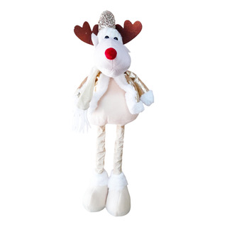 Figura Navidad Dorada Chaleco Peluche Estirable Santa Reno Figura Navidad Dorada Chaleco Peluche Estirable Santa Reno