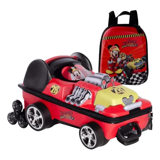 Kit Mochila Mickey Mouse Rodinhas Lancheira Infantil 3d Escolar Maxtoy