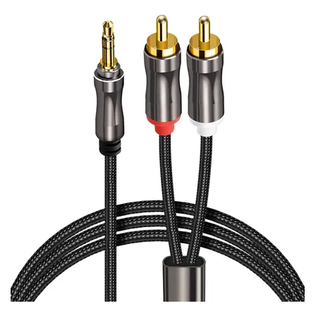 Conector Auxiliar De Audio De 3,5 Mm Macho A 2 Rca 2 M Pro