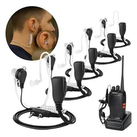 Kit 5 Fone Silicone Rádio Comunicador Baofeng 777s Uv5r