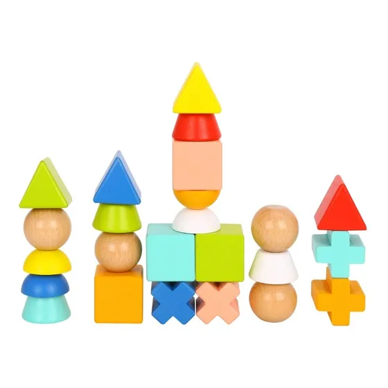 Bloques Madera Apilable Formas Stacking Game Tf268 Tooky Toy