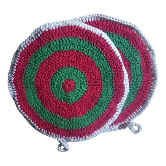 Agarrador De Ollas Circular Tejido A Crochet
