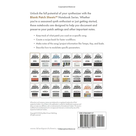 Moog Dfam Blank Patch Sheets Notebook: For The Dfam Synthesizer, De Sparks, David., Vol. 1. Editorial Independently Published, Tapa Pasta Blanda, Edición 1 En Inglés, 2021