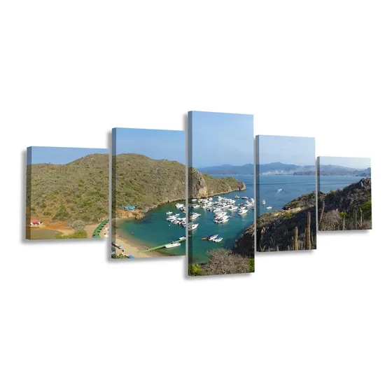 Cuadro Playa Isla El Faro Pto La Cruz Multipanel Foto Canvas