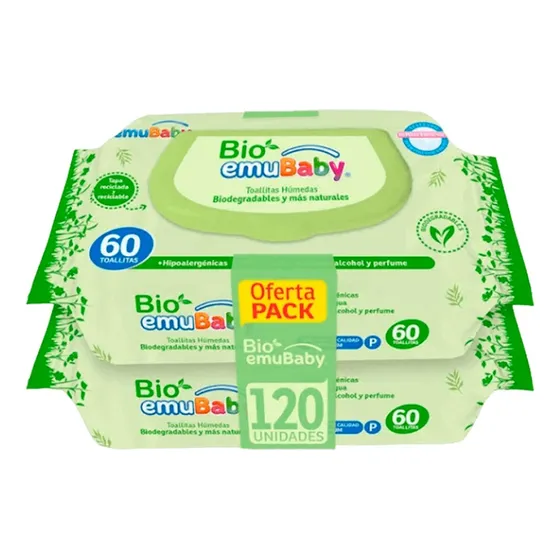 Toallitas Húmedas Emubaby - Biodegradables - 360 Toallitas