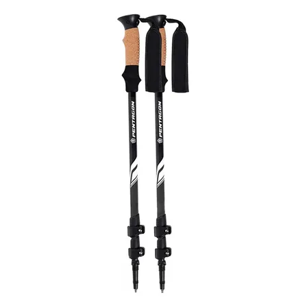 Bastones De Trekking Set De 2 Plegables Aluminio Pentagon Color Negro