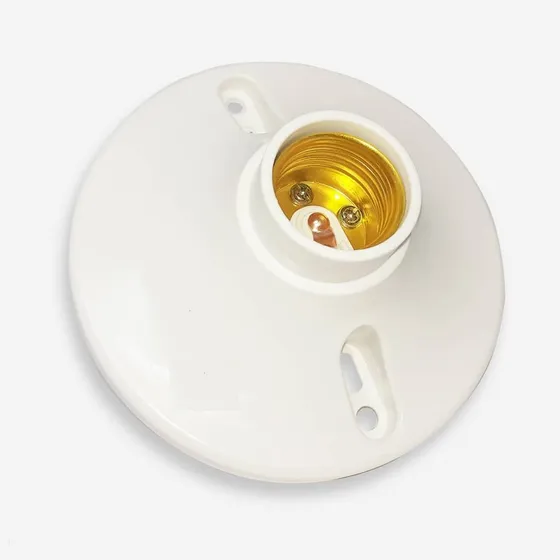 Socate Plafon Pvc Plastico Para Bombillo E27  2unidades