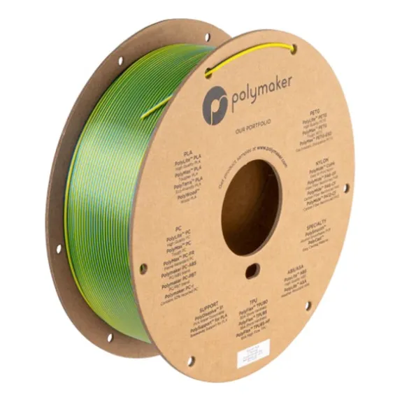 Filamento Polymaker Polylite Dual Silk Colors, 1.75mm - 1kg Color Charmeleon Yellow-Blue