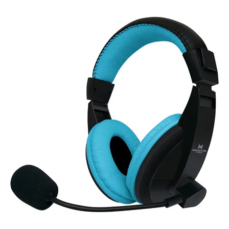 Audífono Gamer Loud 550 Multiplataforma Color Celeste Monster Games