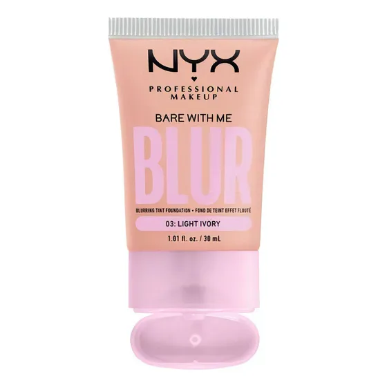 Base de maquillaje en liquido NYX Professional Makeup Bare With Me Blur Nyx Base De Maquillaje Bare With Me Café Dorado tono light ivory - 30mL