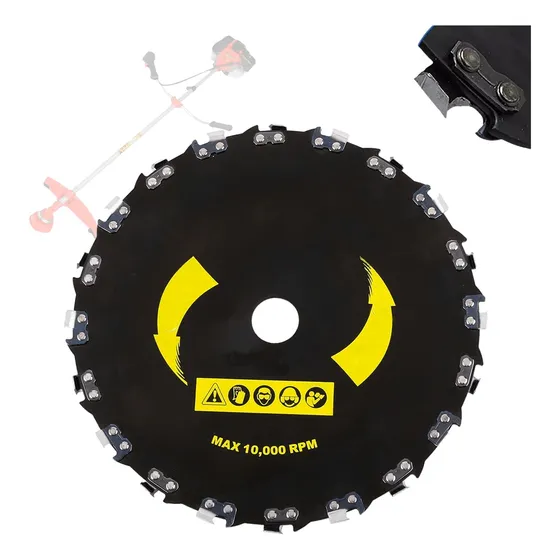 Disco Para Roçadeira Com Dentes Corrente Motoserra 