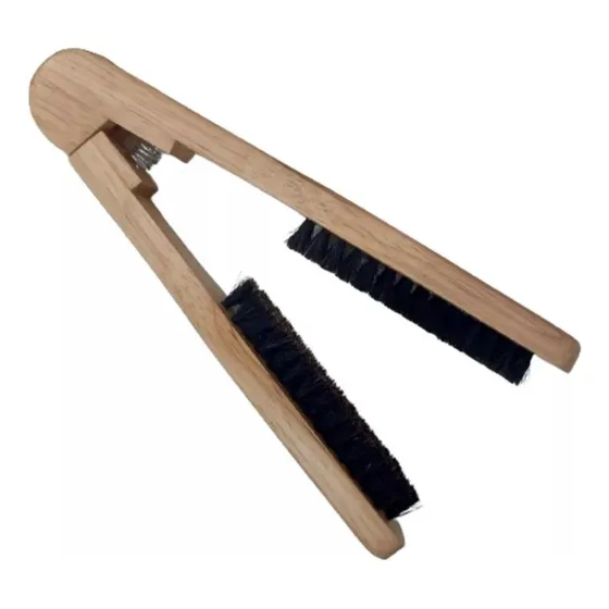 Cepillo Doble Térmico Para Brushing / Planchita Color Madera
