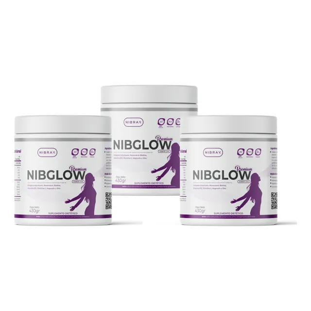 Colageno Con Resveratrol Biotina Pack 3x2 Nibglow Premium
