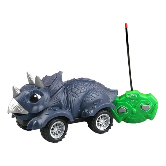Coche Dinosaurio Con Control Remoto Auto Juguete Para Niños Color Azul Marino