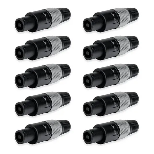 10 Conectores De Audio De 4 Polos Speakon Premium - Steelpro