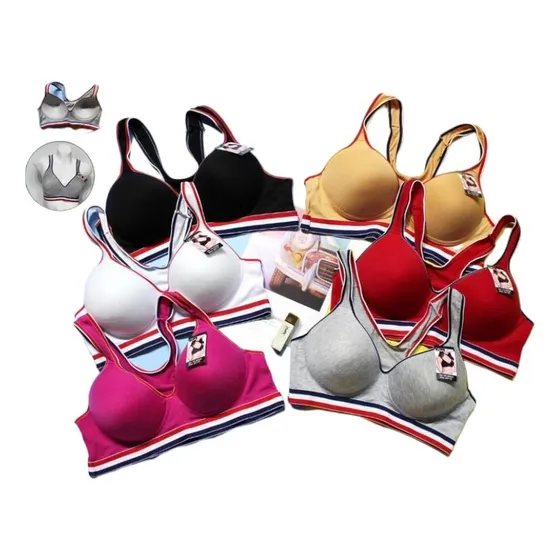 Pack 3 Sostenes Soutien Algodón Liso Deportivo Sport Sexy