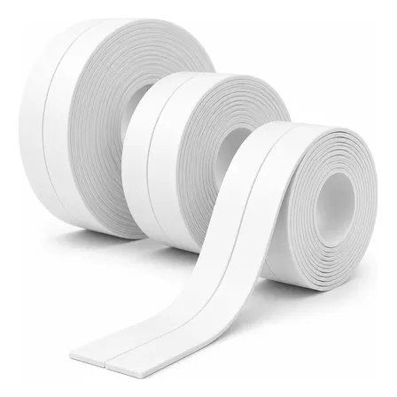 Kit 3 Fita Adesiva De Vedação Impermeável Pvc 3m X 25cm Pia Branco Lisa