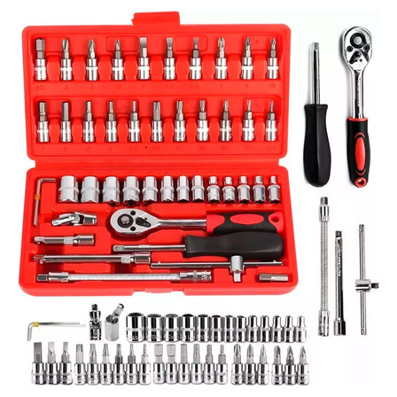 Set Caja Herramientas Juego Llave Tubo Kit 46 Piezas Estuche Set Caja Herramientas Juego Llave Tubo Kit 46 Piezas Estuche