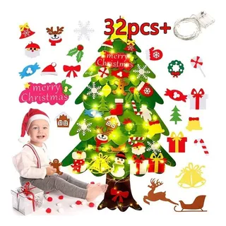 Árbol De Navidad De Fieltro Para Niños, Decoración Del Hogar Árbol De Navidad De Fieltro Para Niños, Decoración Del Hogar