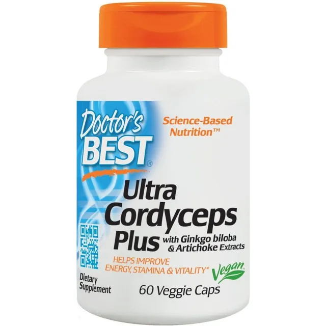 Ultra Cordyceps Plus Doctor's Best 60 Cápsulas Vegetales Sin Sabor