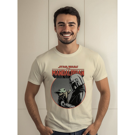 Playera Hombre Mandalorian Mando Retro Star Wars Algodon Playera Hombre Mandalorian Mando Retro Star Wars Algodon