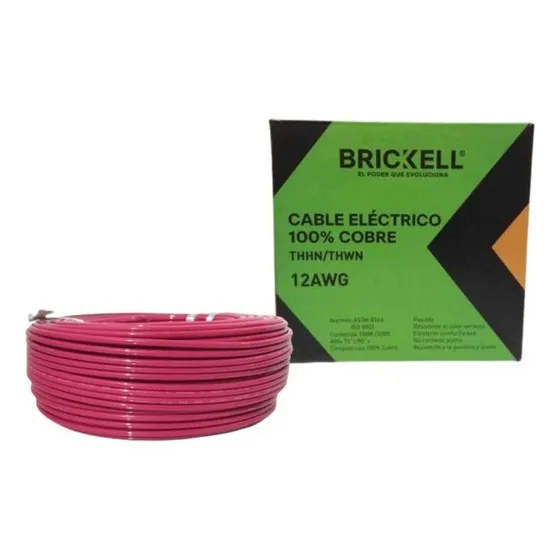 Cable Thhn/thwn #12 Rollo De 100m Brickell Al Mayor