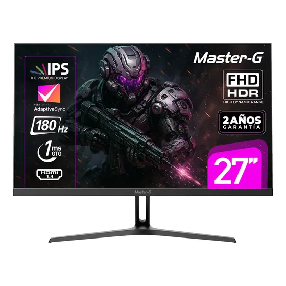 Monitor Gamer 27 Fhd Ips Hdr 180hz 1ms Mgmg2740p Master-g Color Negro (Nuevo con caja abierta)
