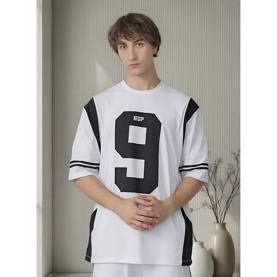 Remera Hueso De Perro Oversized Combinado 9 Algodón Hombre