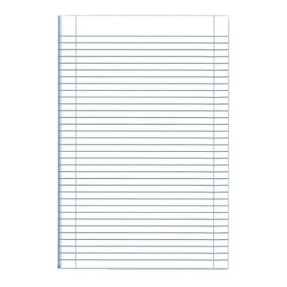 Papel Almaço 200 Folhas Margem E Pauta Bloco Papel Pautado Cor Branco
