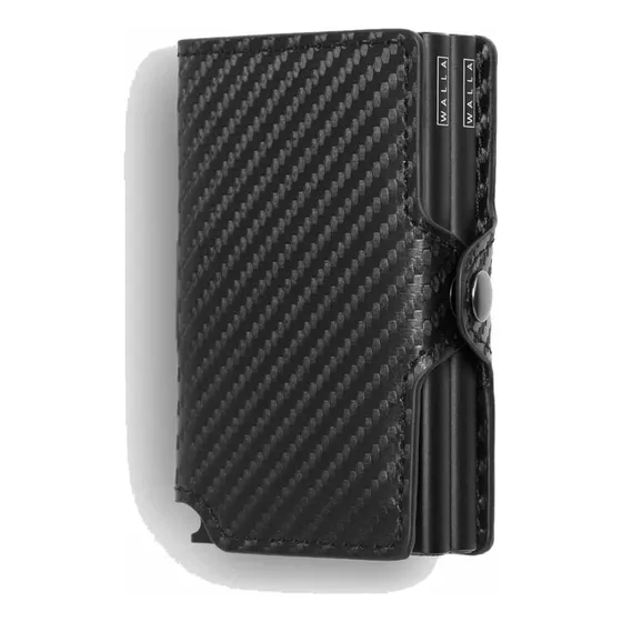 Billetera De Cuero Doble Tipo Carbono Walla