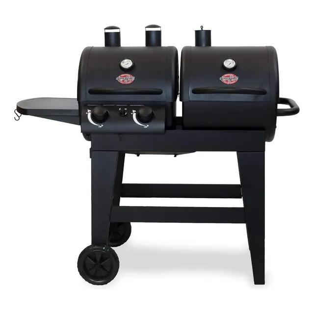 Asador Hibrido Dual De Carbon Y Gas Negro Nuevo En Su Caja!