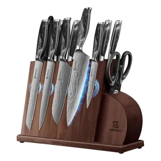 Conjunto De Facas De 14 Peças Para Cozinha Com Bloco Magnéti Conjunto De Facas De 14 Peças Para Cozinha Com Bloco Magnéti