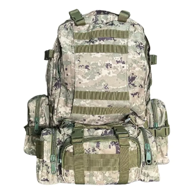 Mochila Tactica Militar 60l Premium Ejercito Pixelado Verde
