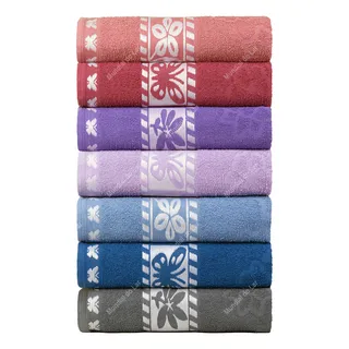 Kit 5pçs Toalha De Banho 70x140cm 100% Algodão Alta Absorção Kit 5pçs Toalha De Banho 70x140cm 100% Algodão Alta Absorção