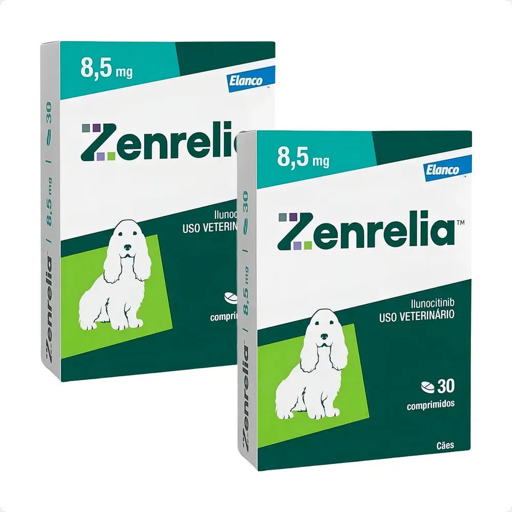 2 Zenrelia 8,5mg Dermatológico Elanco Para Cães 30 Comp