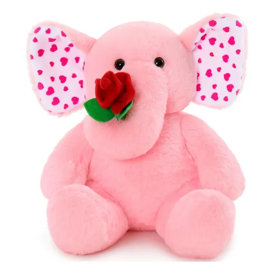 Elefante De Peluche Morismos Con Rosa Roja, San Valen
