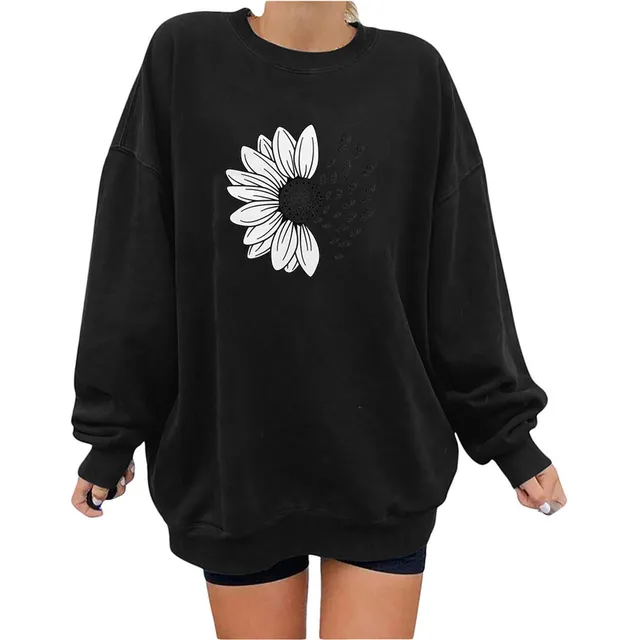 Para Mujer Holgado Ligero Estampado Manga Larga Jersey Tops