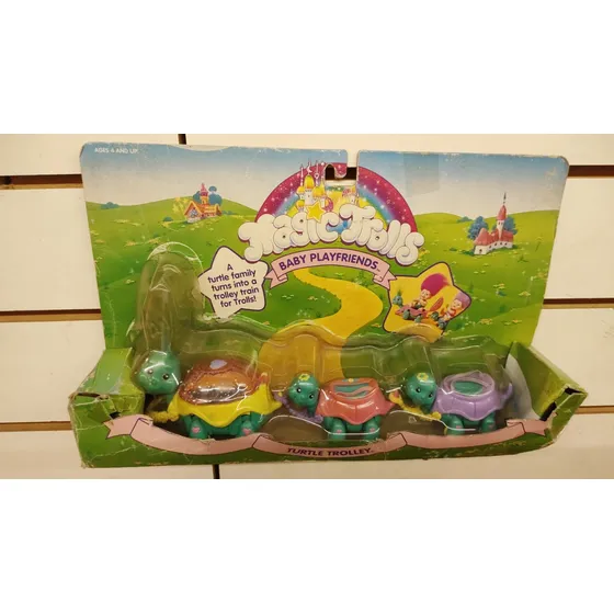 Magic Trolls Baby  Turtle Trolley 1992 Caja Deteriorada