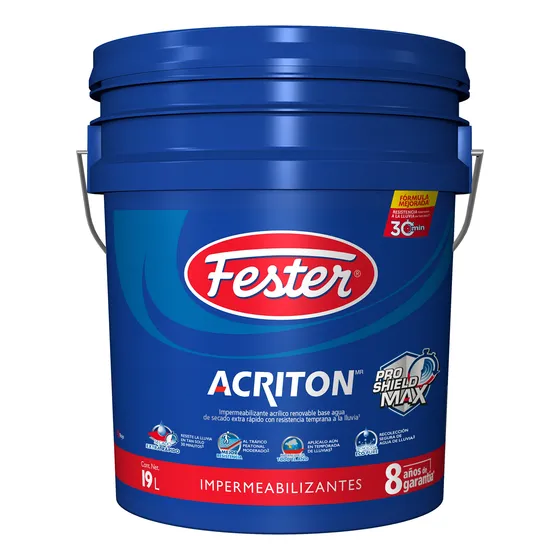 Impermeabilizante Fester Acriton Pro Shield Max 8 Rojo 19l