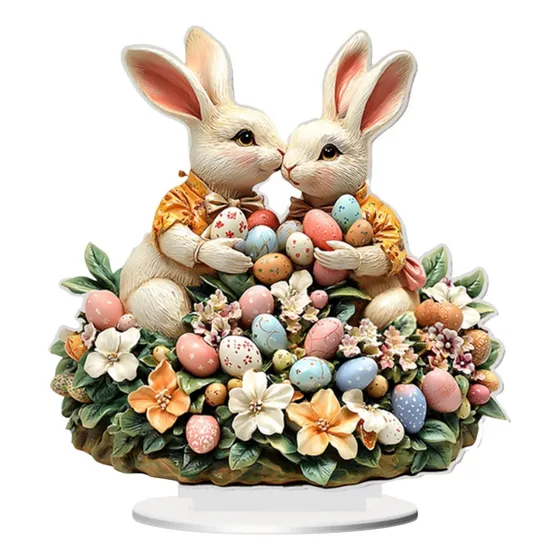 Conejos De Pascua Decoracion, 2d Acrílicos Easter Conejo Y