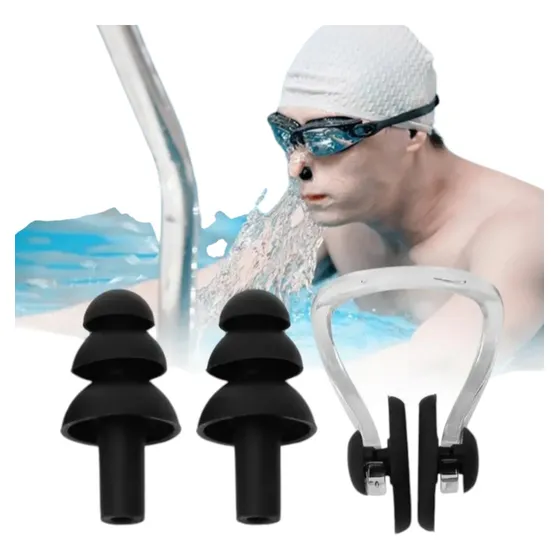 Set De Tapones Oidos Y Pinza De Nariz Para Nadar Natacion