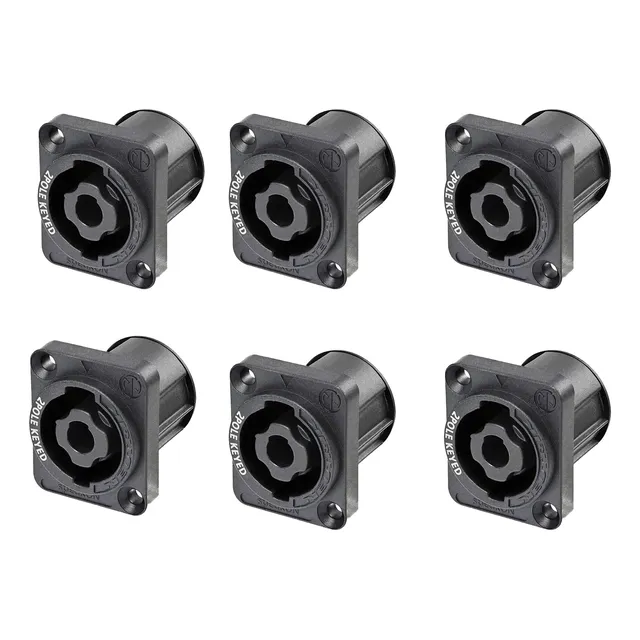 Paq. 6 Pzas. De Conector Speakon De Chasis 2 Polos Neutrik N