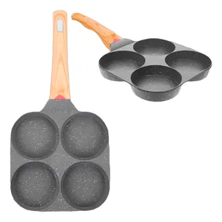 Frigideira 3 Ou 4 Partes Antiaderente Cabo Madeira 20cm Frigideira 3 Ou 4 Partes Antiaderente Cabo Madeira 20cm