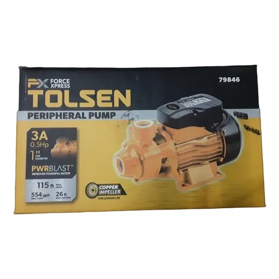 Bomba De Agua Periferica 0.5 Hp Marca Tolsen