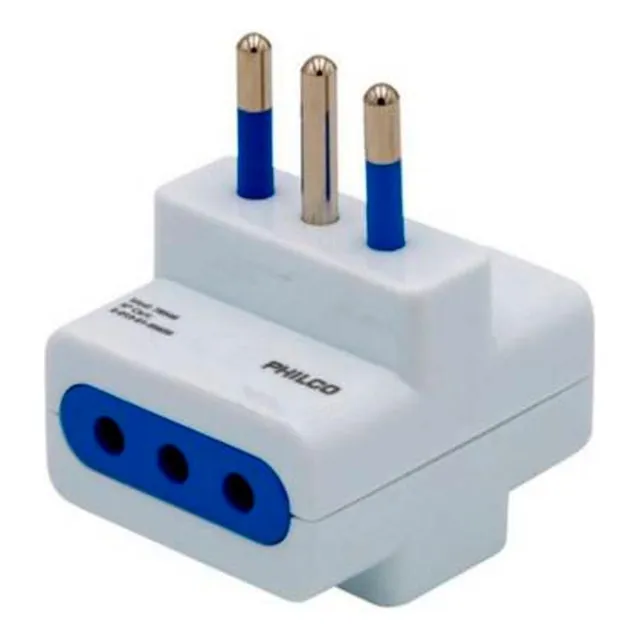 Enchufe Adaptador Triple Blanco 1500w 250v 10a 78546 Philco