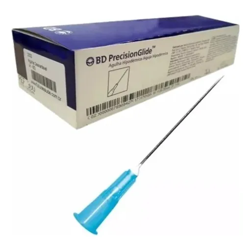 Agulha HiPodérmica 25x6 (23g) Azul Bd - 100 Unidades