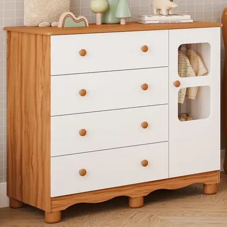 Cômoda Bebê Infantil Uli 1 Porta 4 Gavetas 100% Mdf