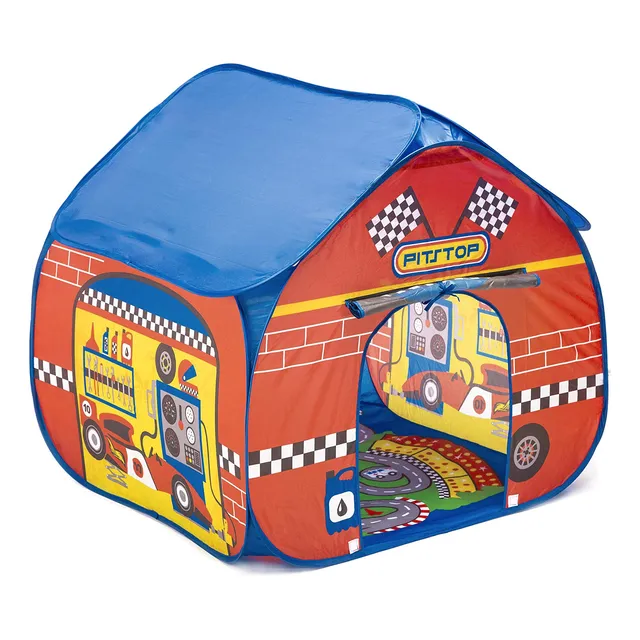 Playhouse Tent Pop It Up Pit Stop Con Alfombrilla De Carrera