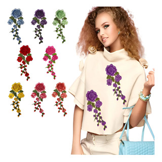 Ro De Colores Bordadas Con Parche De Encaje Bordado 8 Pzs Ro De Colores Bordadas Con Parche De Encaje Bordado 8 Pzs