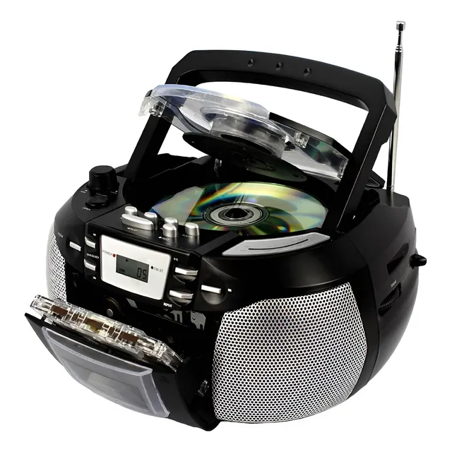 Reproductor De Cdmp3, Radio Amfm, Grabador Casete, Hannlomax Color Negro